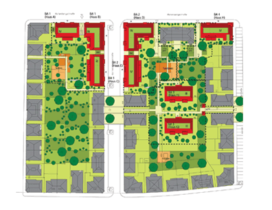 Lageplan, Bau- und WohnungsVerein Stuttgart – Projekt Stuttgart-Ost